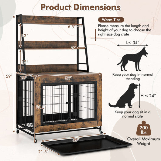 Industrial Dog Kennel Dog Crate Furniture with Storage