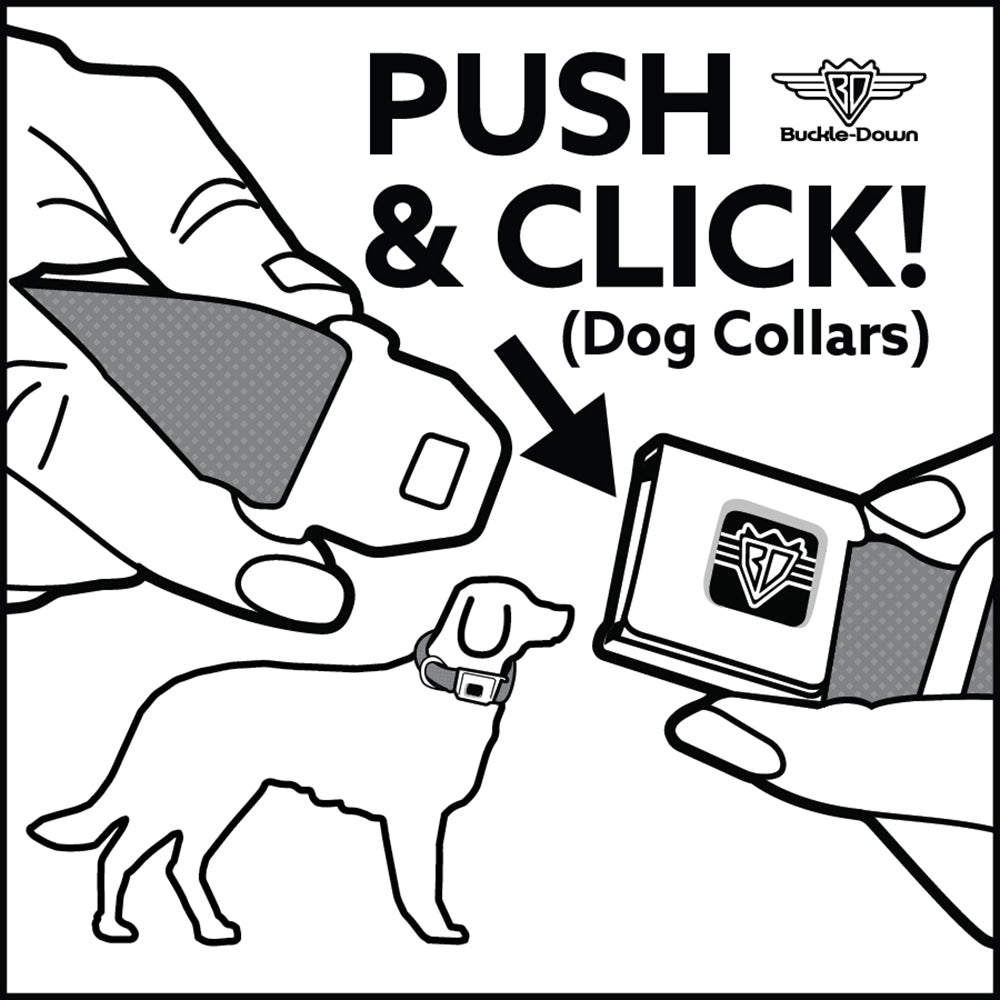 Dog Bone Seatbelt Buckle Collar - BD Logo Scattered Black/Gray - Premium Dog Collars - Buckle - Down