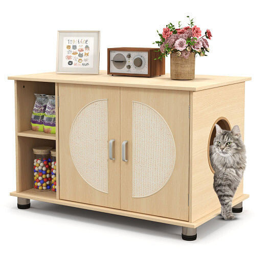 Stylish Litter Box Enclosure Cabinet