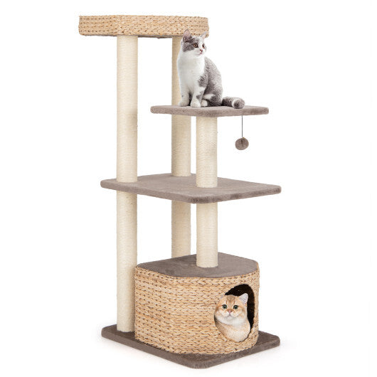 Cat Tree 4-Layer Tower with Sisal Scratching Post