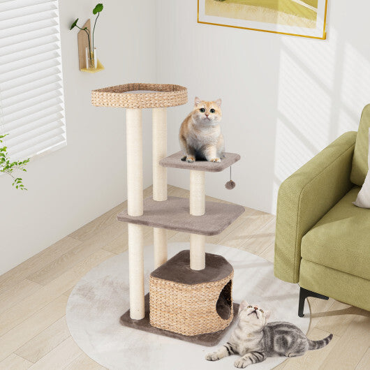 Cat Tree 4-Layer Tower with Sisal Scratching Post
