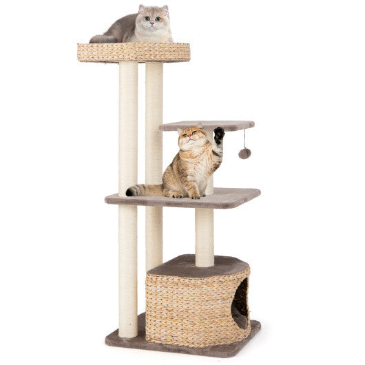 Cat Tree 4-Layer Tower with Sisal Scratching Post