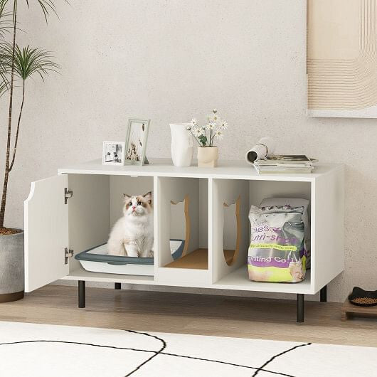 Spacious Double Cat Litter Enclosure
