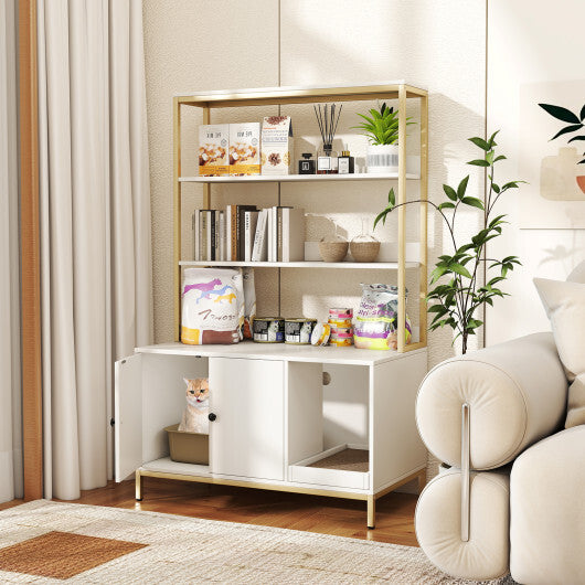 Cat Litter Box Furniture 57in Hidden Storage Bench