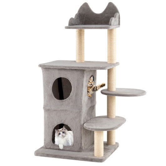 Cat Tree 48.5in 2-Story Condo & Scratching Post