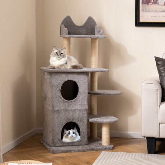 Cat Tree 48.5in 2-Story Condo & Scratching Post