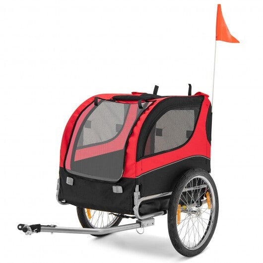 Dog Bike Trailer Foldable Pet Cart with 3 Entrances for