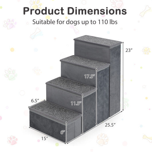 4-Step Foldable Non-slip Dog Ramp