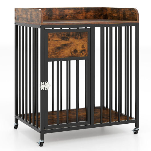 27.5in Dog Crate Furniture Wheels