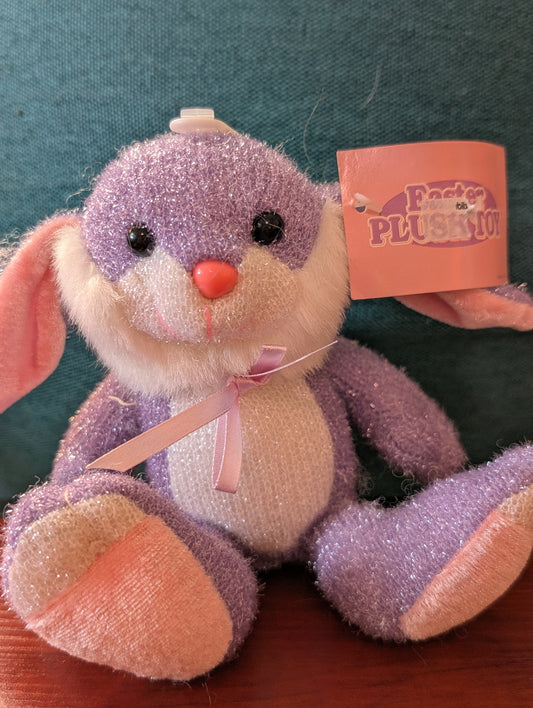 Easter Bunny Rabbit White Pink Plush Stuffed Animal 12"