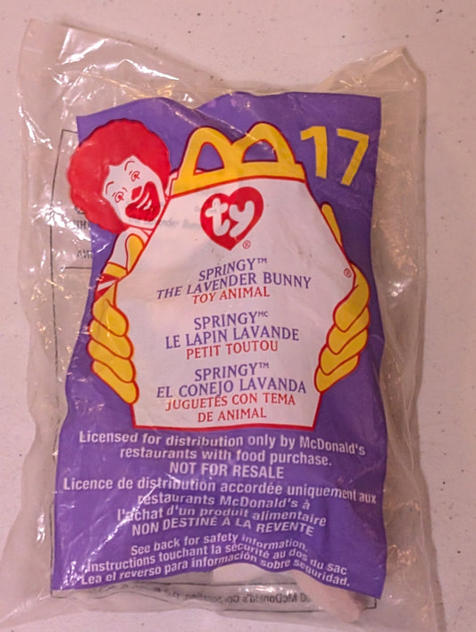 Springy Lavender Bunny McDonald's Ty Teenie Beanie Baby 2000