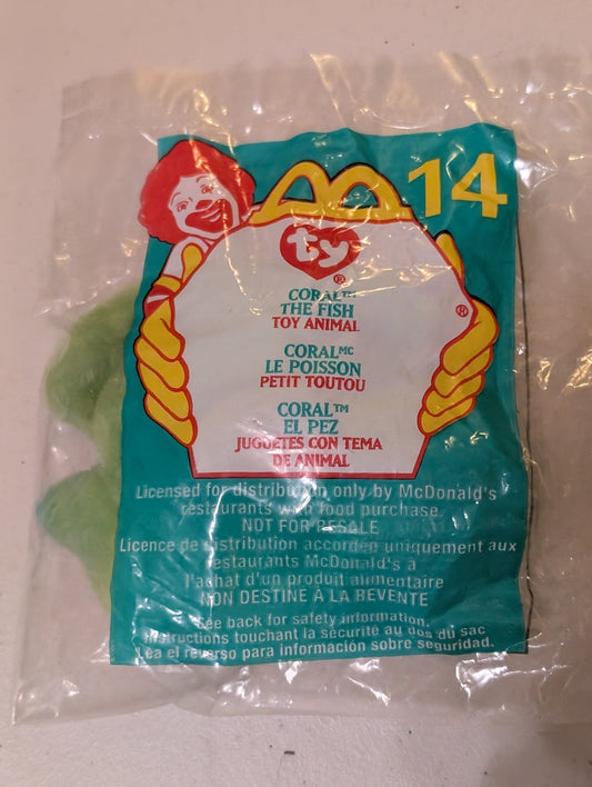 Coral the Fish McDonald's Ty Teenie Beanie Baby Multi 2000 Toy