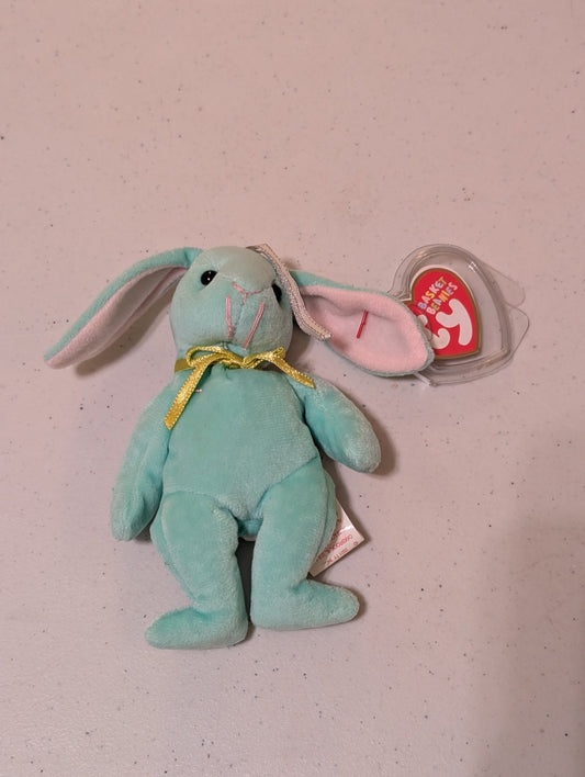 Hippity the Rabbit Small Ty Beanie Baby Green 1996 Retired