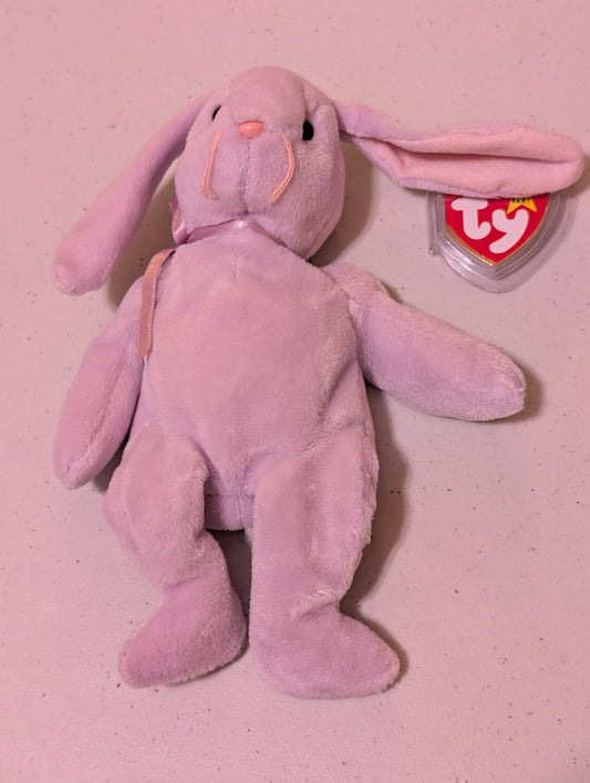 Hoppity the Rabbit Ty Beanie Baby Pink 1996 MWMT Retired VTG