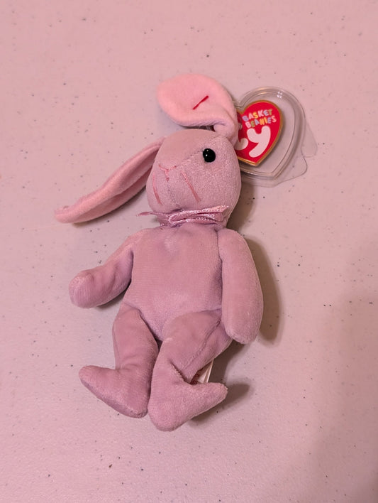 Hoppity the Rabbit Ty Beanie Baby Pink 1996 Retired Toy VTG