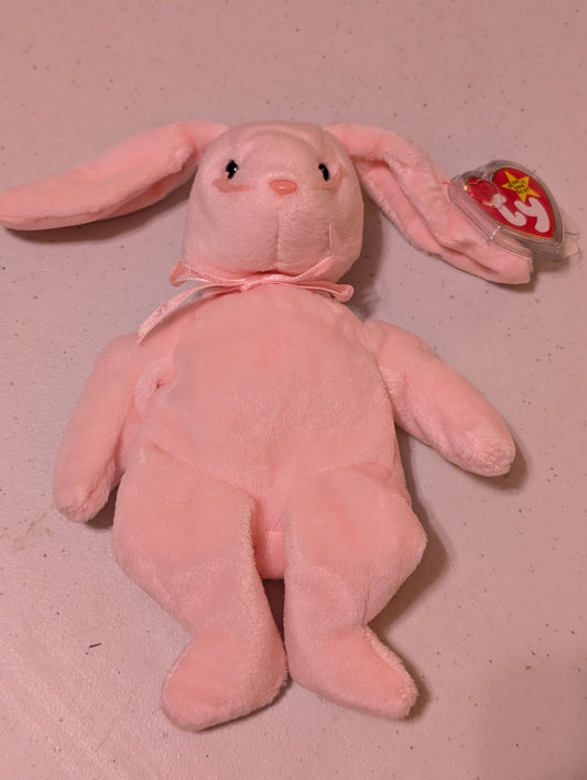Hoppity Rabbit Ty Beanie Baby Pink 1996 MWMT Retired Vintage
