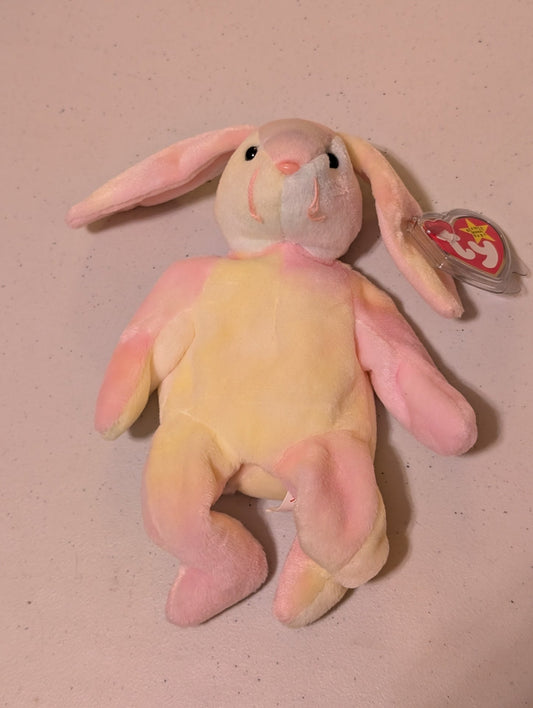 Ears the Rabbit Ty Beanie Baby Pink Yellow 2000 MWMT VTG