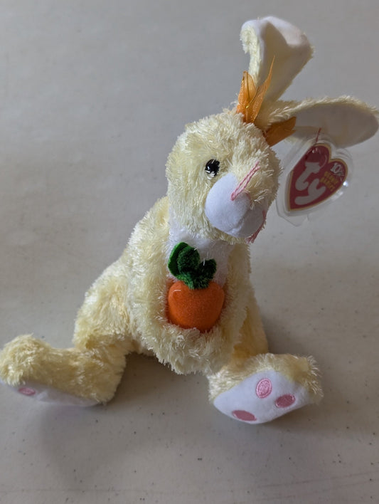 Carrots the Rabbit Ty Beanie Babies Yellow 2003 Plush Toy