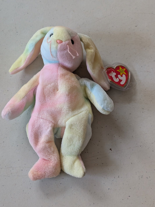 Hippity Rabbit Ty Beanie Babies Pastel Tie-Dye 1996 Plush