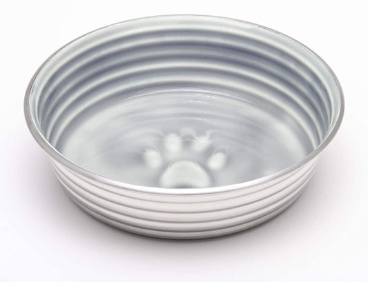 Parisian Gray Stainless Steel and Ceramic Pet Bowl for Dogs