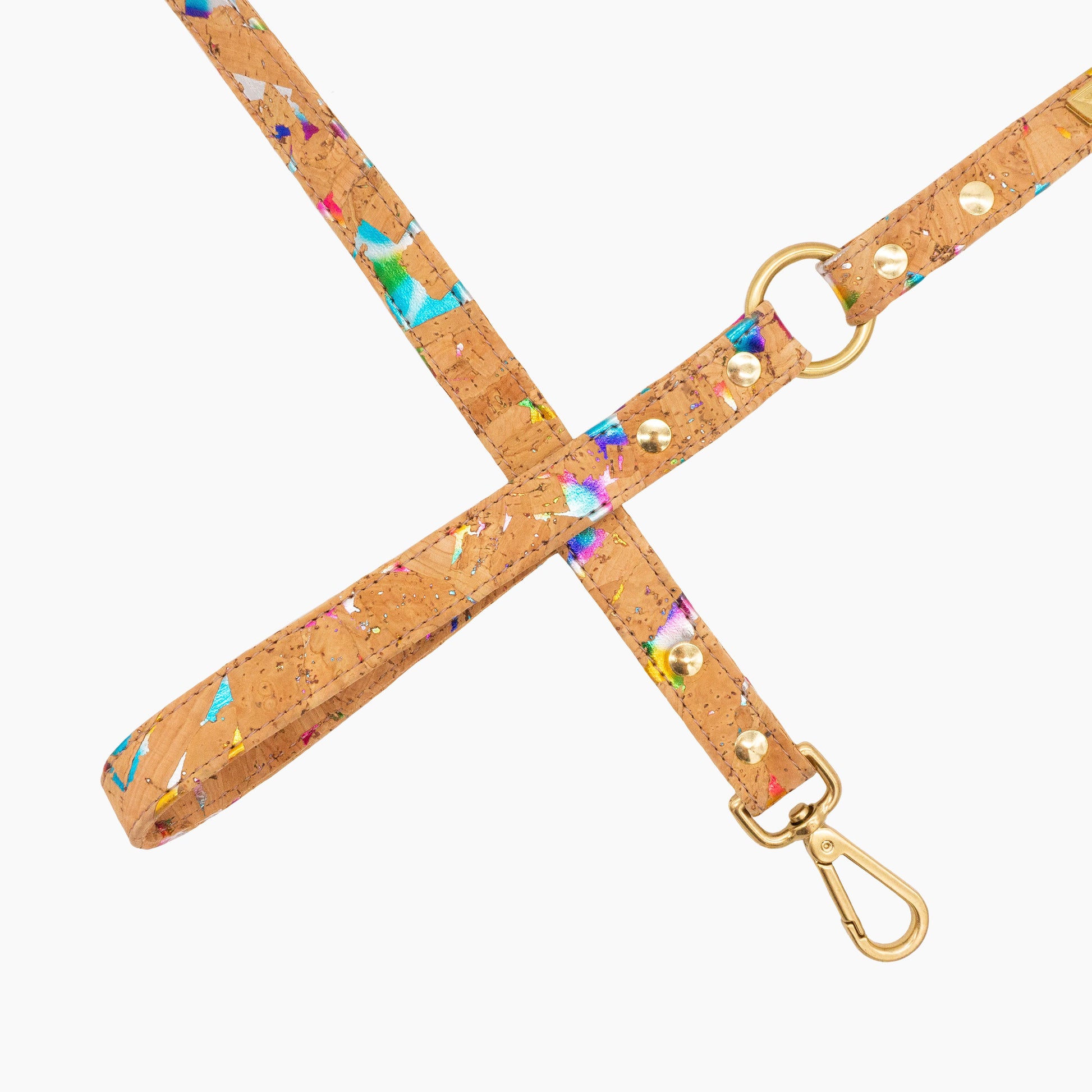 Rainbow Pride Cork Leather Leash - Purrfect Pet Kingdom