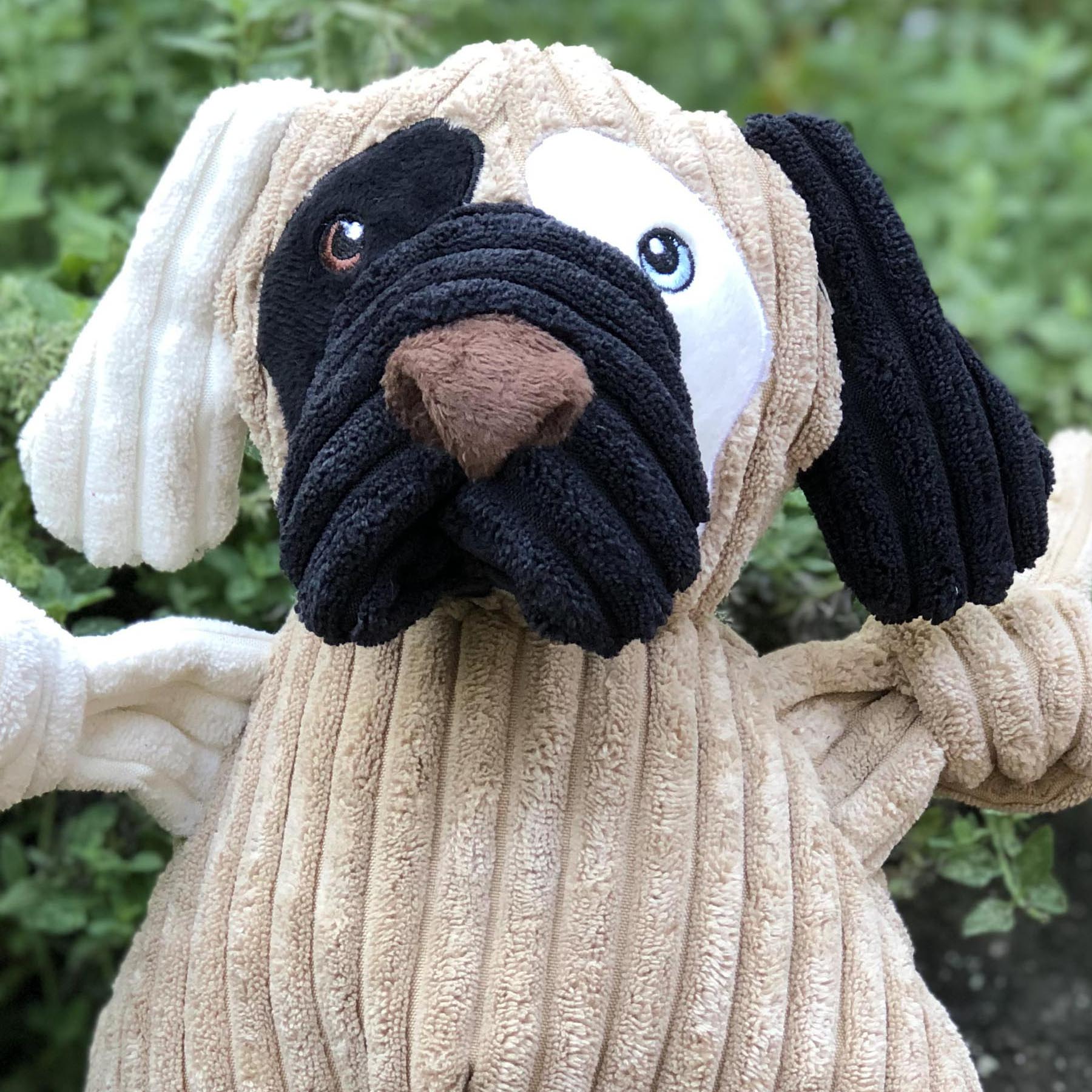 Dog Toy Patches HuggleMutt Knottie Plush Toy Large Essential - size and texture image for dog toy
