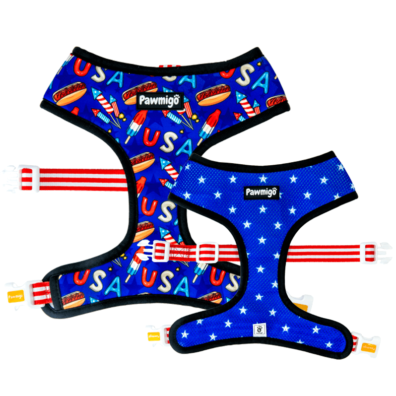 Red, White & Bark Reversible Harness - Reversible Harness - Pawmigo - XS - SU19 - RWB - RH - XS