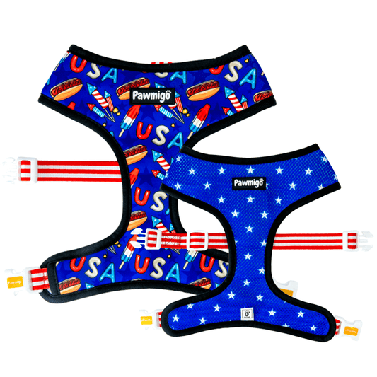 Red, White & Bark Reversible Harness - Reversible Harness - Pawmigo - XS - SU19 - RWB - RH - XS