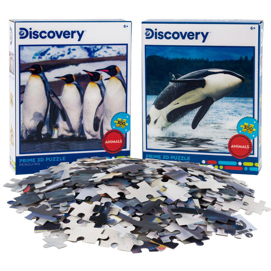 Penguins & Orca Set of 2 300 Piece Lenticular Jigsaw Puzzles Prime 3D