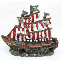 Deco-Replicas Striped Pirate Ship Aquarium Ornament