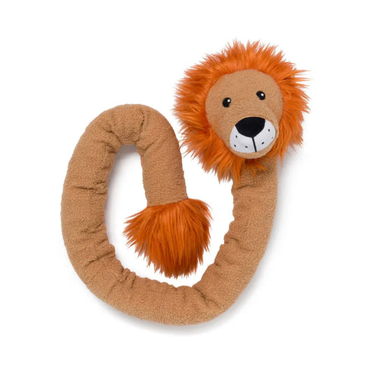 Fabdog Twisty Lion Tan 5Ft Interactive Dog Toy Durable Play - detail view