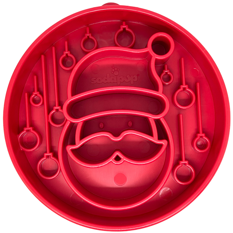 Santa Christmas eBowl Deep Slow Feeder Dog Bowl for