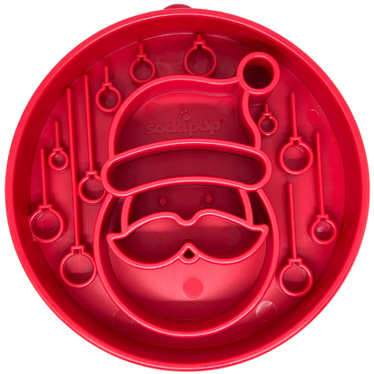 Santa Christmas eBowl Deep Slow Feeder Dog Bowl for