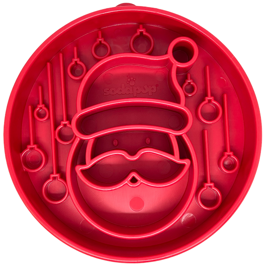 Santa Christmas eBowl Deep Slow Feeder Dog Bowl for Enrichment | USA Made