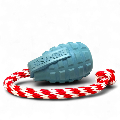USA-K9 Grenade Shaped Rubber Dog Toy - Chew, Treat Dispenser
