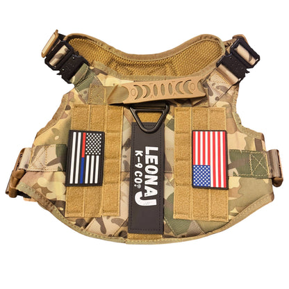 Camo Tactical Dog Harness Heavy Duty Adjustable Vest for Dogs