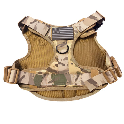 Camo Tactical Dog Harness Heavy Duty Adjustable Vest for Dogs