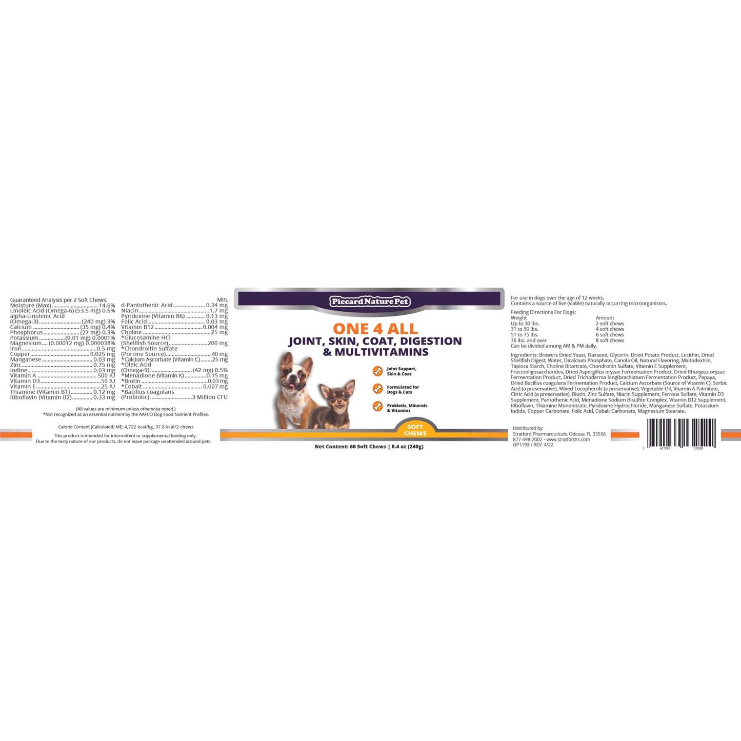 Joint Health-One 4 All Multivitamin & Joint Soft Chews 60ct