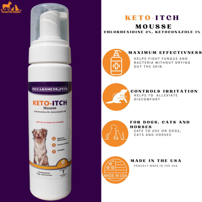 Piccardmeds4pets Keto-Itch Plus Antiseptic Mousse for Cats &
