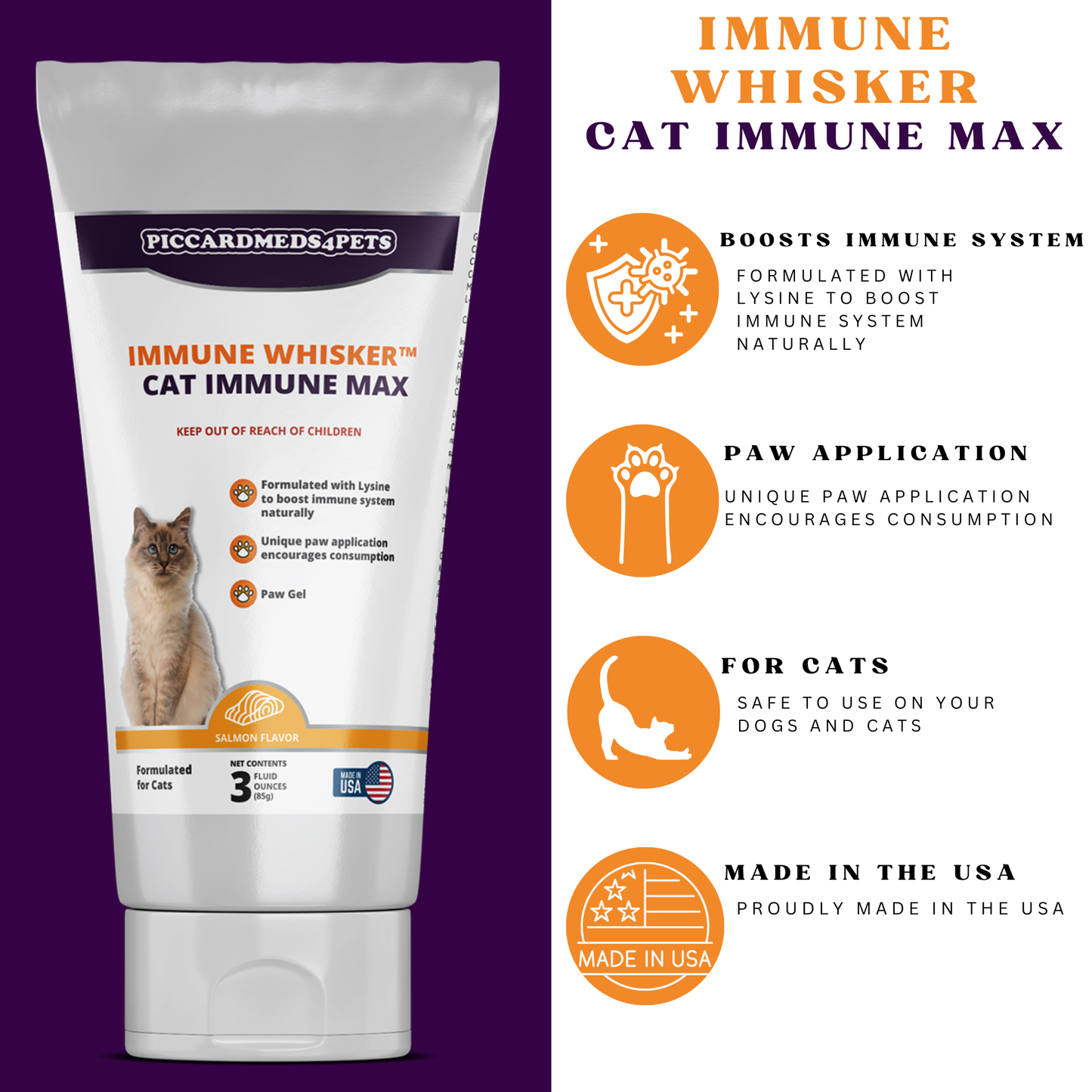 Cat Immune Gel-ImmuneWhisker Max Strength Health Support 3oz