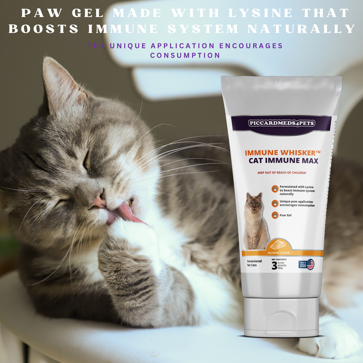 Cat Immune Gel-ImmuneWhisker Max Strength Health Support 3oz