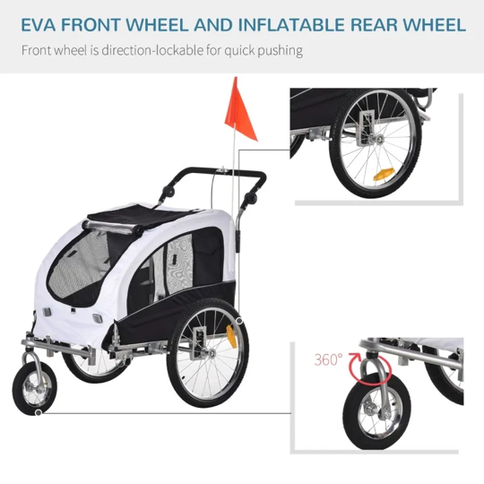 Elite II 2-In-1 Pet Dog Bike Trailer and Stroller - Purrfect Pet Kingdom