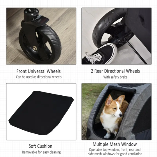 Foldable Pet Stroller with Storage Pocket - Purrfect Pet Kingdom