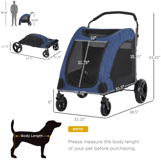 Foldable Pet Stroller with Storage Pocket - Purrfect Pet Kingdom