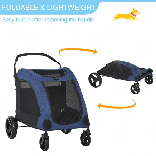 Foldable Pet Stroller with Storage Pocket - Purrfect Pet Kingdom