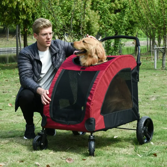 Foldable Pet Stroller with Storage Pocket - Purrfect Pet Kingdom