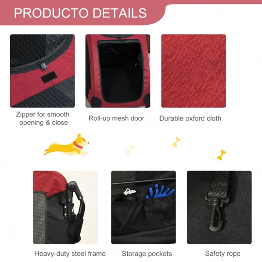 Foldable Pet Stroller with Storage Pocket - Purrfect Pet Kingdom