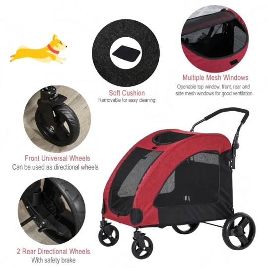 Foldable Pet Stroller with Storage Pocket - Purrfect Pet Kingdom