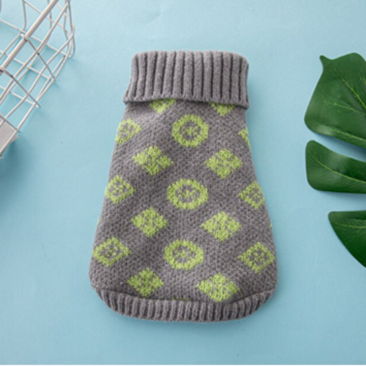 Luxury Print Pet Sweater - Grey