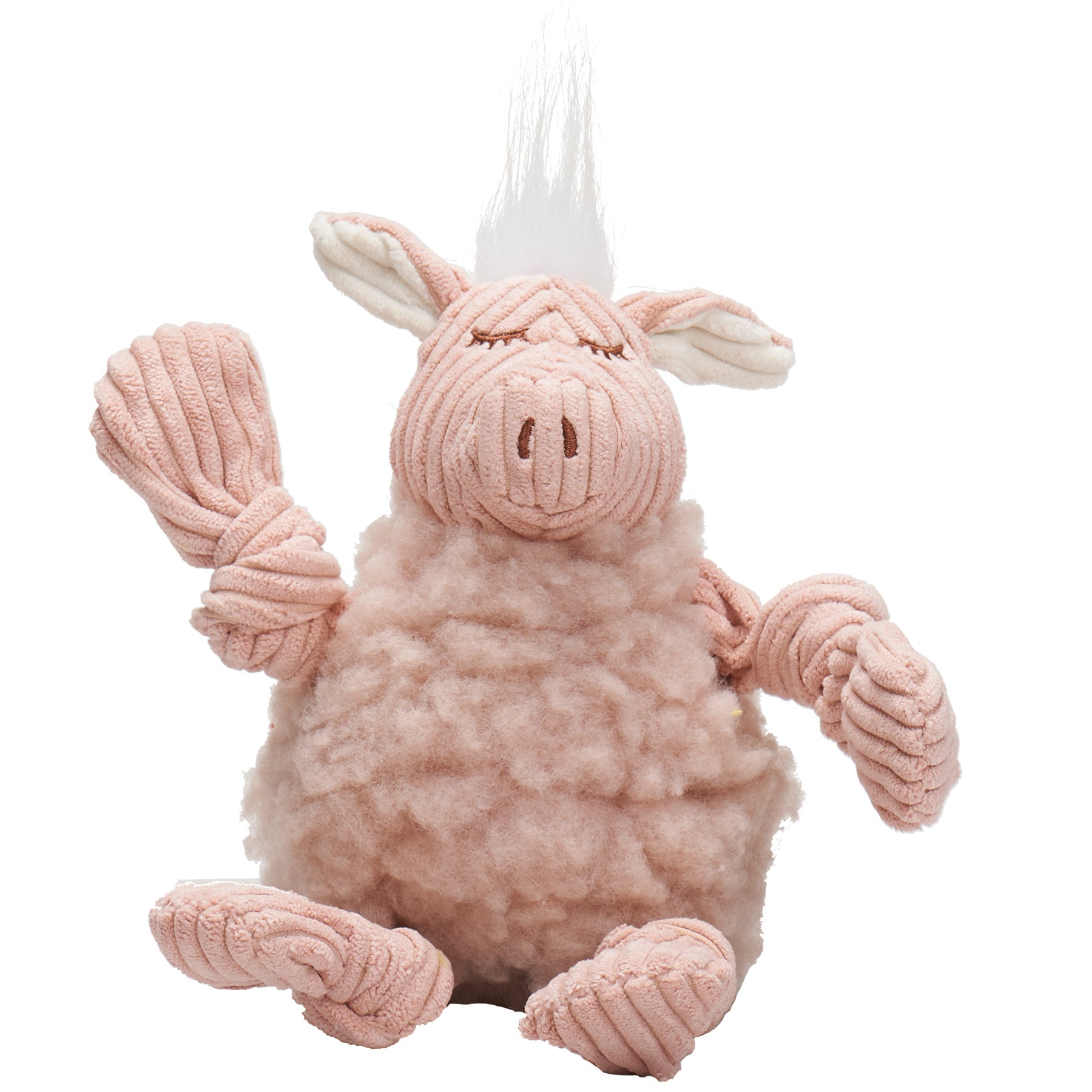 Dog Toy Penelope Pig HuggleFleece FlufferKnottie Plush Toy - lifestyle product image for dog toy